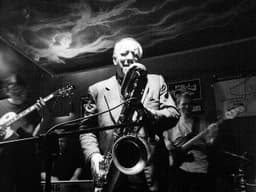 Jazz musicians with saxophone