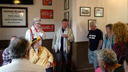 Musicians playing in a pub