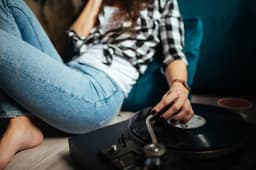 Vinyl record on a turntable