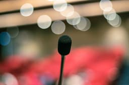 Microphone on a small stage