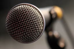 A microphone on stage