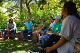 People listening to a storyteller