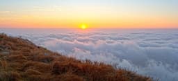 View at sunrise from a hill near Bengaluru